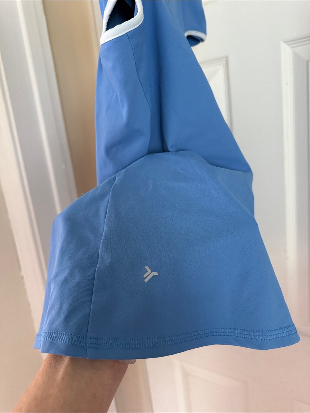 Blue Cutout Sportdress with White Trim - Picture 3 of 9